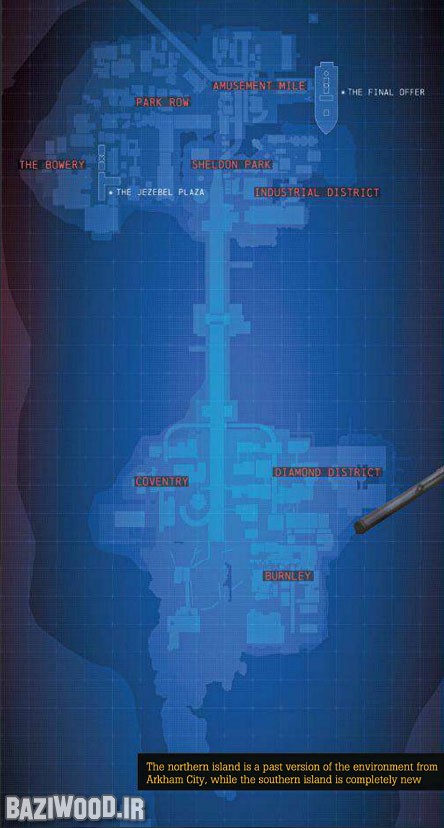 arkham city map vs arkham origins map
